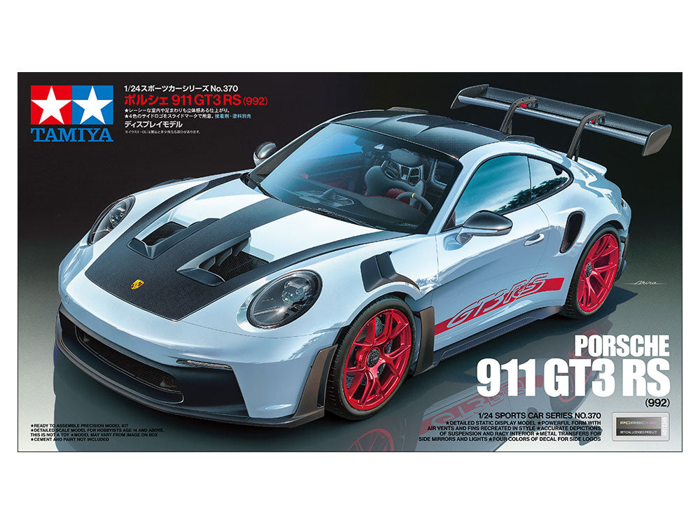 Tamiya 24370 – Porsche 911 GT3 RS (992) – maquette 1/24 avec décals, transferts métalliques et pneus en caoutchouc