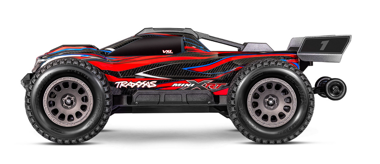 Traxxas Mini XRT VXL-3S réf. 108076-1 – Monster Truck 1/16 RTR 4WD brushless – Univers RcLoisirs. Véhicule radiocommandé tout-terrain robuste avec châssis renforcé, suspension à huile, pneus tout-terrain, design agressif et prêt-à-rouler (RTR). Hobby RC puissant et rapide pour passionnés de sport mécanique, franchissement, course et pilotage RC.