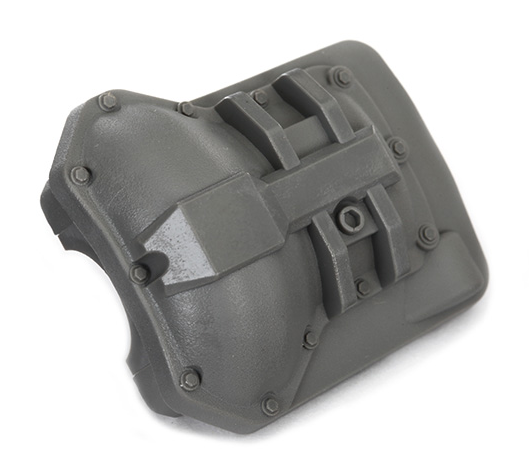 TRA8280 couvercle de différentiel Traxxas gris en composite haute résistance pour TRX-4 et TRX-6 offrant protection et remplacement direct chez Univers RcLoisirs