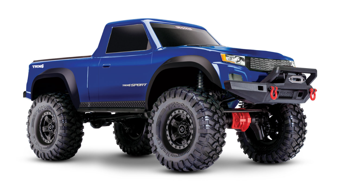 Traxxas, TRX-4 Sport, Clipless, 1/10, bleu, RTR, crawler, trail, essieux portiques, suspension GTS, Titan 550 21T, XL-5 HV, tout-terrain, scale crawler, modélisme RC, véhicule radiocommandé, nature, randonnée, marche à pied, exploration extérieure, franchissement, sentier, aventure, loisir mécanique, loisir technique, hobby modélisme, conduite hors route, performance tout-terrain, crawl technique