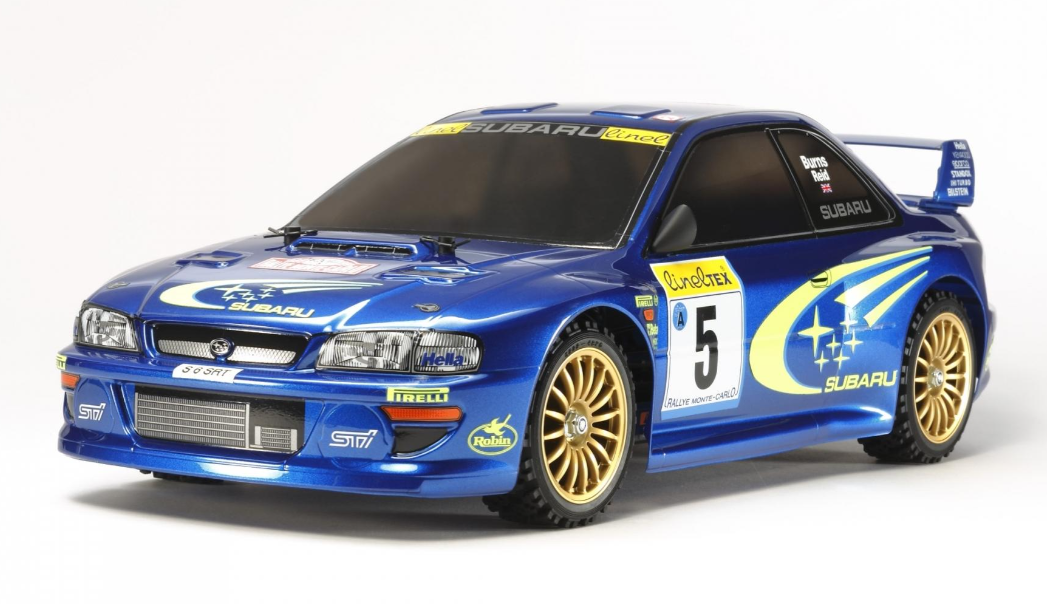 Tamiya 58631 Subaru Impreza Monte-Carlo ’99 – Kit RC 1/10 TT-02 4WD rallye à assembler avec carrosserie polycarbonate et moteur 540