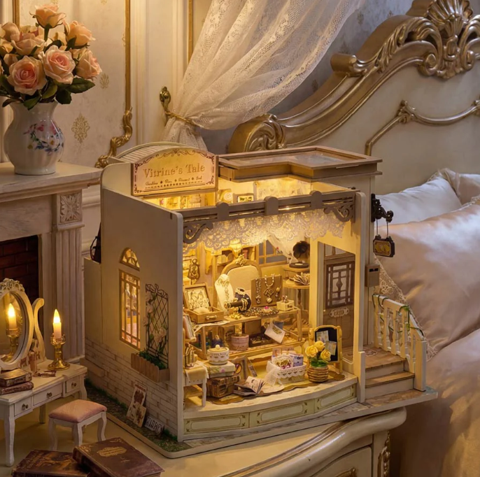Vitrine bijoux – Book Nook 3D en bois avec LED – Haute gamme - Univers RcLoisirs