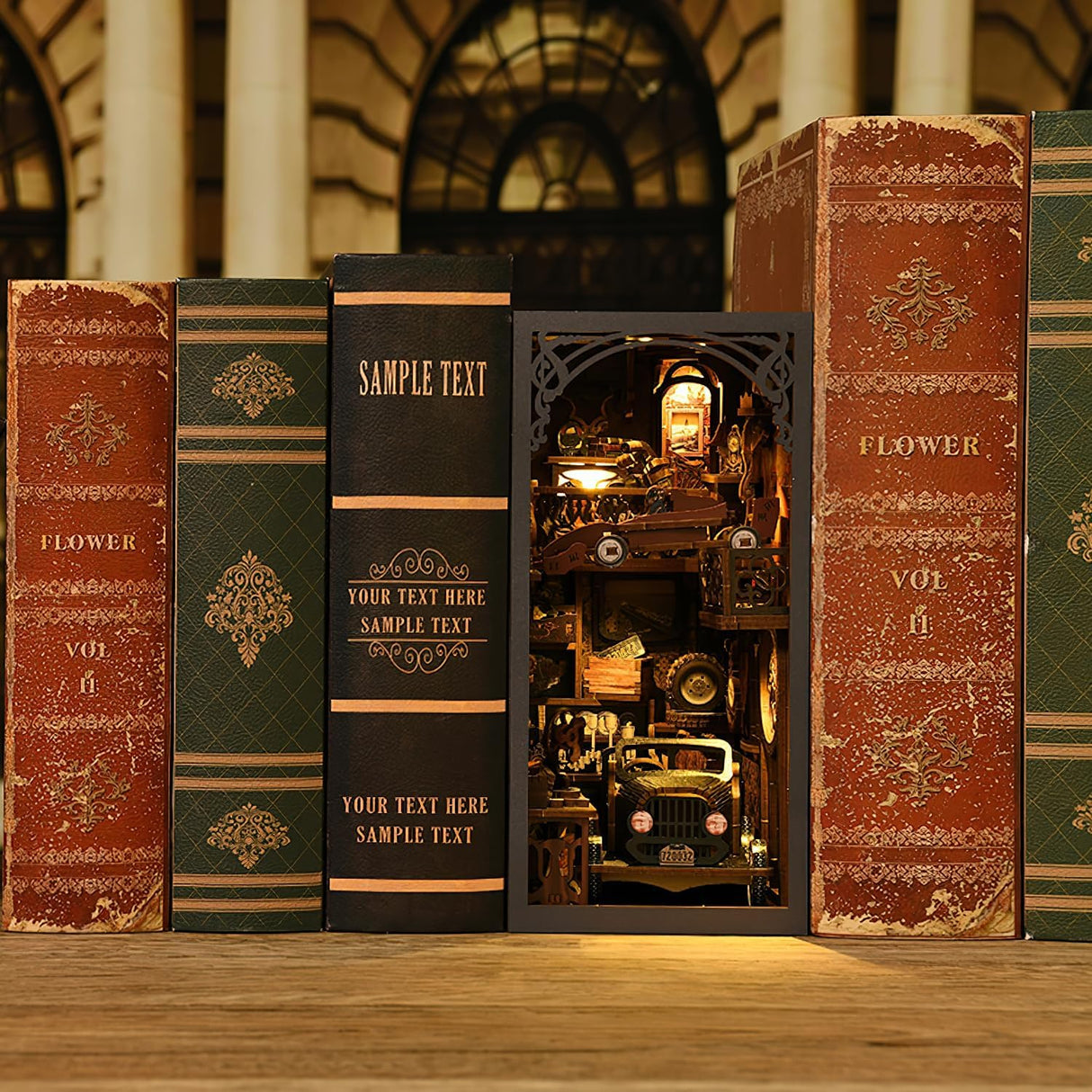 Voiture ancienne –Book Nook – Miniature à assembler | Univers RcLoisirs