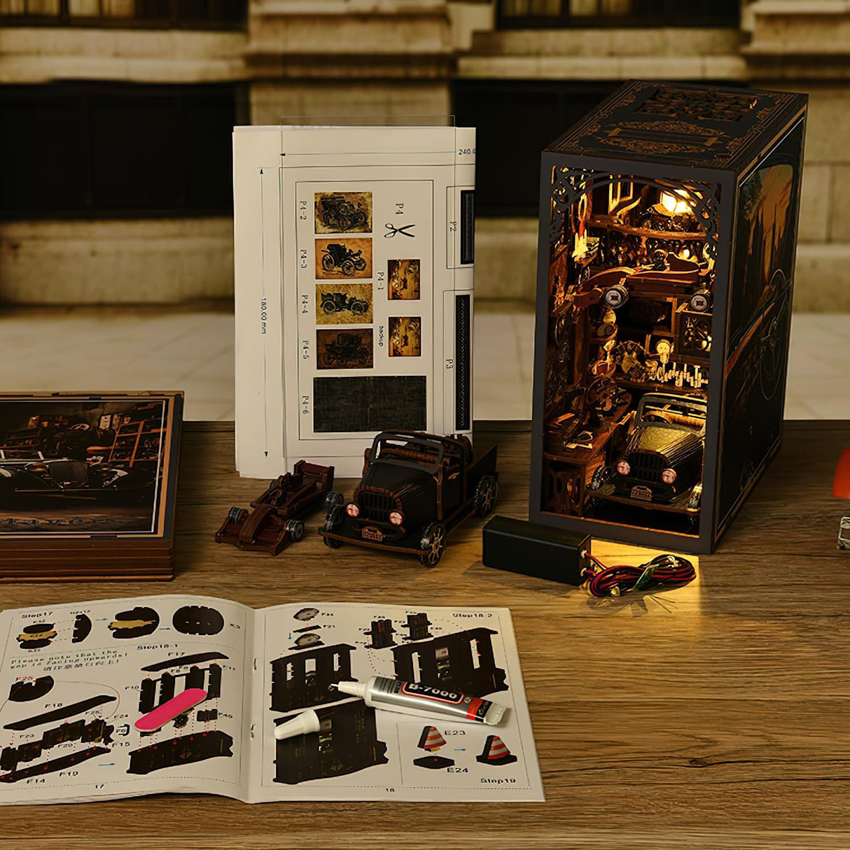 Voiture ancienne –Book Nook – Miniature à assembler | Univers RcLoisirs