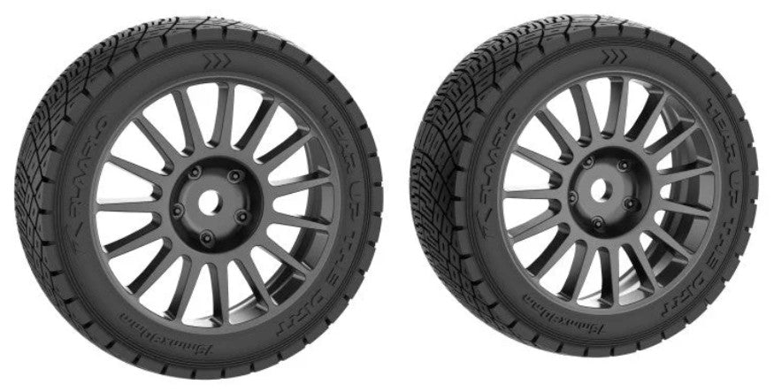 XTS-033 – Set de roues assemblées noires prêt à monter pour Rlaarlo XTS F10 – Univers RcLoisirs