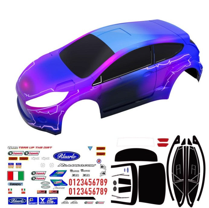 XTS-080 – Purple XTS Rally 1.2 mm PC Car Body for XTS-F10 RC Rally Car - Univers RcLoisirs