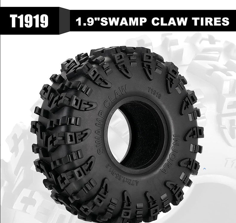 YQT-1919-S5 – Swamp Claw Tires 1.9″ (4.75″ OD), M/T/T (4 pieces)