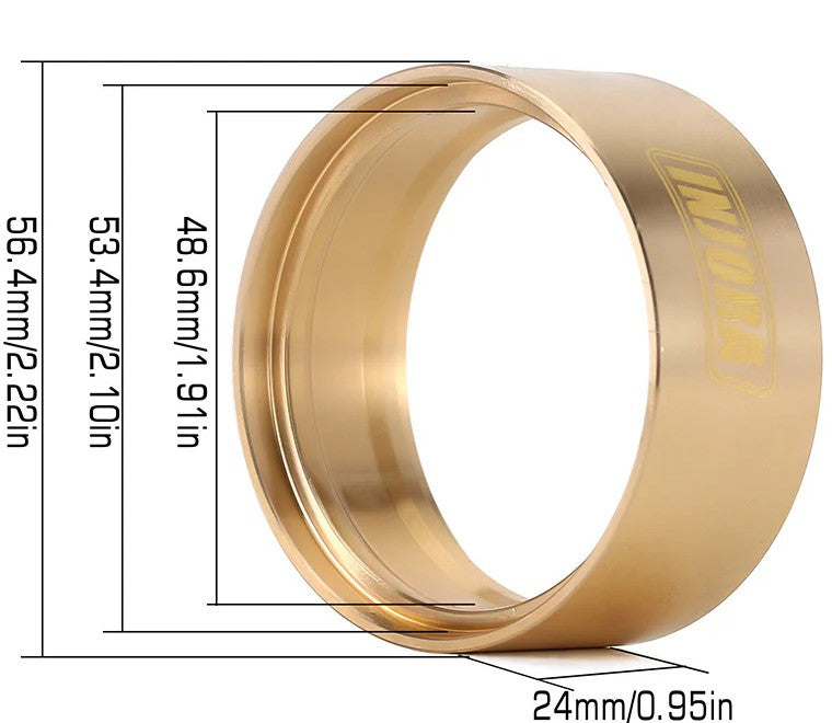 YQW-1944-4 – Brass Internal Beadlock Ring Clamp Rings 1.9″ (set of 4)