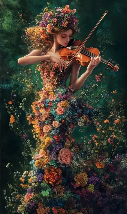 L’âme du violon – 40x70cm – Diamants Ronds