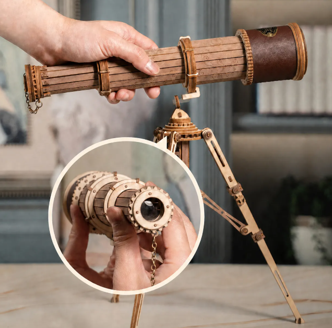 RST004 Télescope monoculaire en bois – Puzzle 3D – ROKR