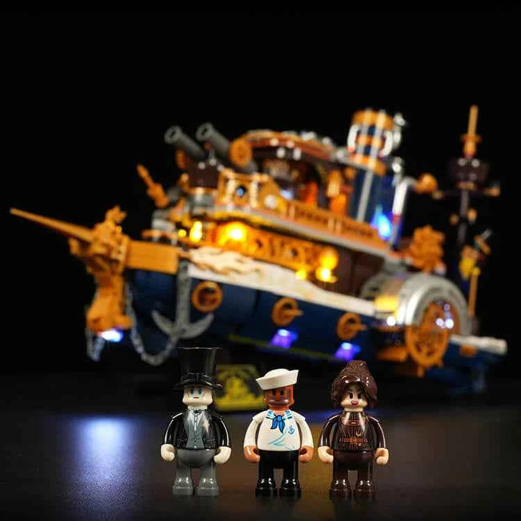 L9106 – Bateau à vapeur Steampunk – Monde Steampunk – 1792 pcs – Lumibricks