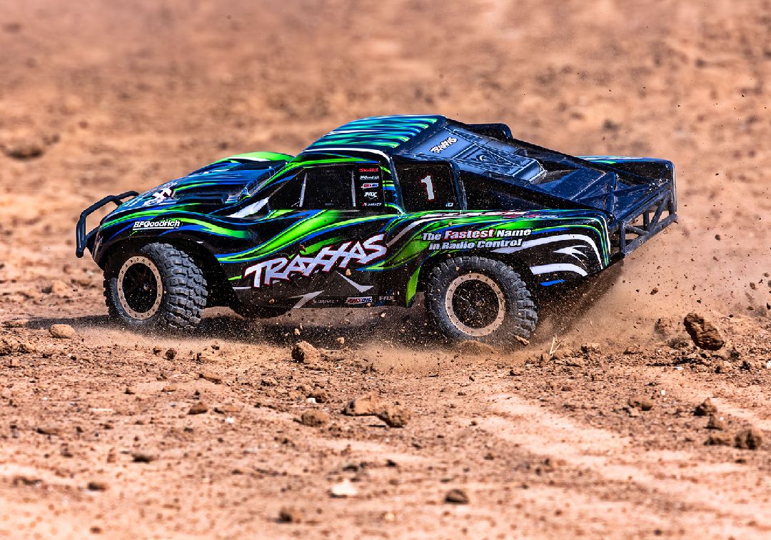 TRA68386-4 – Slash VXL ExtremeHD 4x4 RTR – TRAXXAS – action green dirt – Univers RcLoisirs