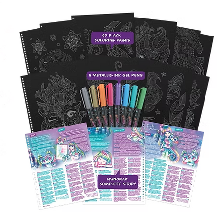 Livre de coloriage à pages noires d'Isadora - Nebulous Stars