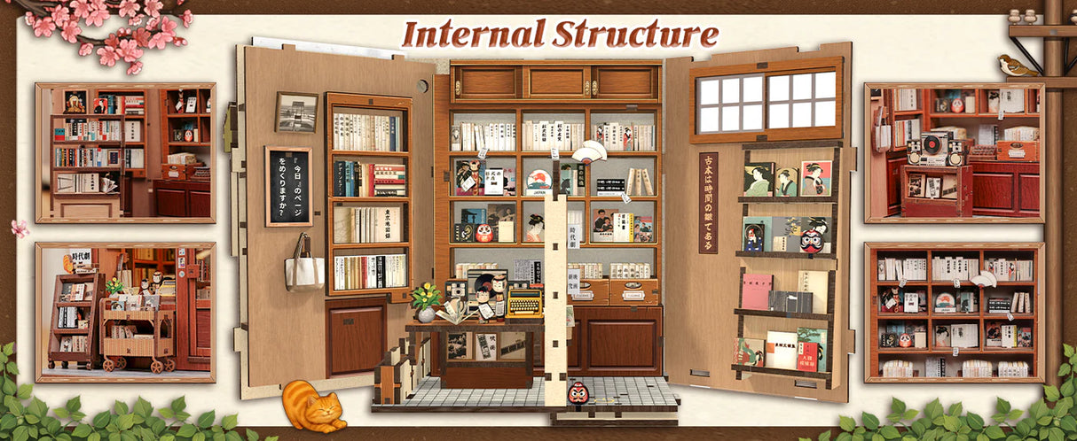 Librairie d’antiquités de Kyoto – Book Nook 3D en bois avec LED – Haute gamme - Univers RcLoisirs