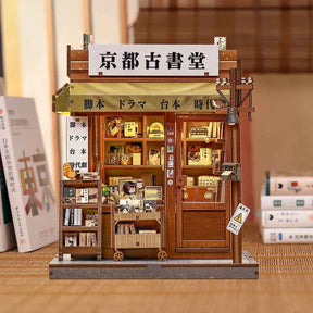 Librairie d’antiquités de Kyoto – Book Nook 3D en bois avec LED – Haute gamme
