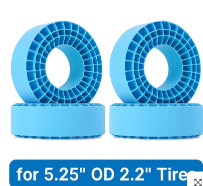 2202 – Inserts silicone bleu pour pneus 2.2″ (132-134 mm) Injora – Univers RcLoisirs