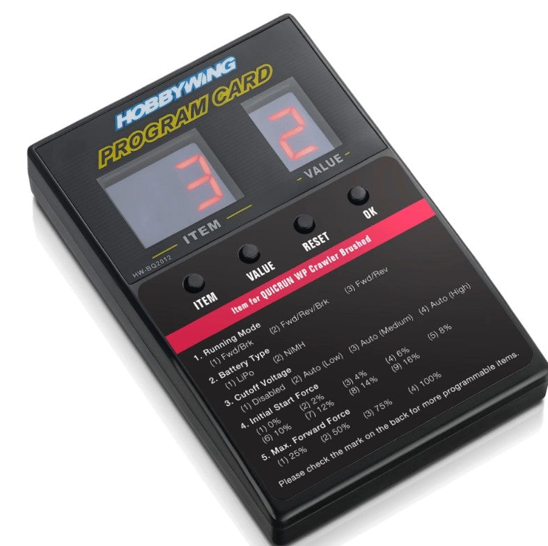 30501003 - Hobbywing - LED Program Card PC2C carte programmation ESC LED - Univers RcLoisirs