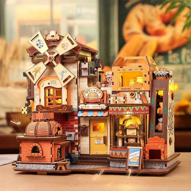 Bread Factory – Book Nook 3D en bois avec LED – Haute gamme