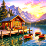 PRÉ-COMMANDE / Peinture diamant 5D - Haute Gamme - Chalet lumineux