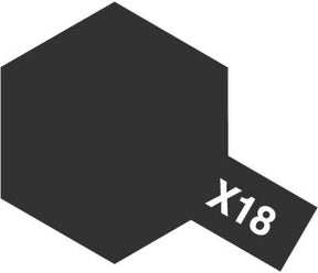 Tamiya X-18 Semi-Gloss Black / Noir semi-brillant – Acrylique Gloss / Brillant – 10 ml - Univers RcLoisirs