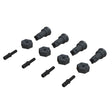 ARA311178 ensemble axes de roue et moyeux ARRMA acier/composite, remplacement OEM. Typhon, Kraton, Notorious, Outcast 6S BLX. Univers RcLoisirs.