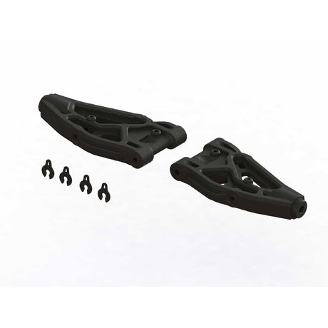 ARA330606 bras de suspension avant 100mm ARRMA robustes en composite pour Mojave 6S offrant durabilité et ajustement précis chez Univers RcLoisirs
