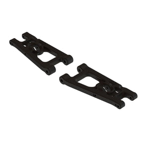ARA330750 ensemble de 2 bras de suspension inferieurs avant ARRMA en composite, pieces de remplacement d'origine pour les vehicules RC compatibles.