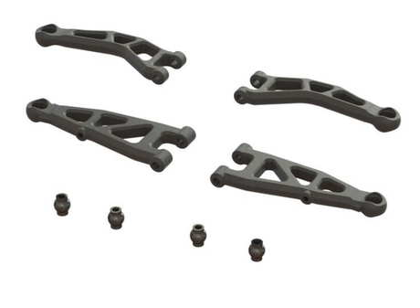 ARA330809 – Bras de suspension avant jeu A (Front Suspension Arm Set A) – composite – GROM – Univers RcLoisirs