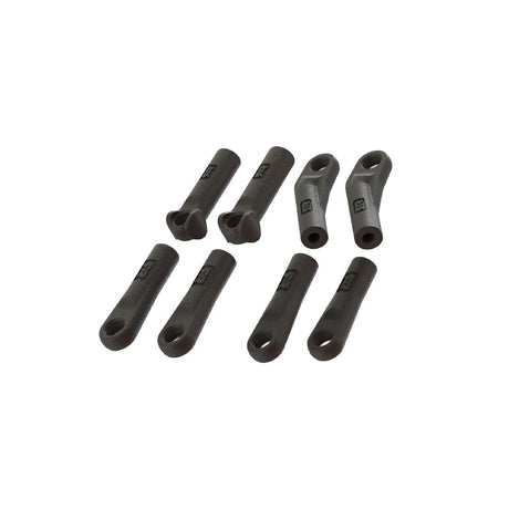 ARA330817 ensemble officiel ARRMA de 8 embouts à rotule en composite haute résistance pour les biellettes de direction, de carrossage et de barre antiroulis. Pièce de remplacement d'origine compatible avec plusieurs modèles ARRMA 6S.