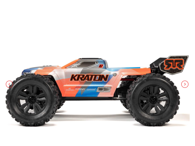 ARRMA Kraton 6S ARA8608V6, monster truck 1/8 RTR brushless 4WD, tout-terrain basher 6S LiPo avec châssis aluminium EXB, carrosserie clipless body, moteur Spektrum Firma 2050Kv, ESC Firma 150A, radio Spektrum SLT3, récepteur SR315, servo étanche, pneus dBoots Copperhead2 MT, amortisseurs hydrauliques, voiture RC puissante pour bash extrême et performance RC, hobby modélisme univers RcLoisirs.