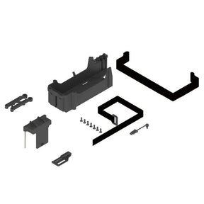 ARAC3095 grand support de batterie officiel ARRMA en composite haute résistance. Compatible avec les batteries jusqu'à 158 x 48 x 70 mm. Comprend sangles, boîtier récepteur, clip de câbles et toute la visserie nécessaire pour les modèles ARRMA compatibles.