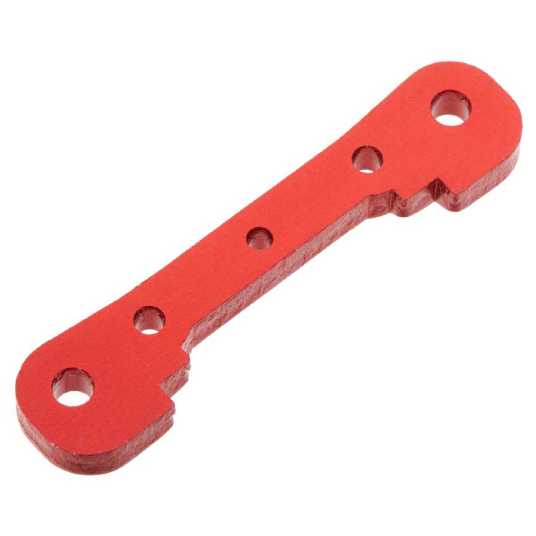ARAC9046 support de suspension FF avant-avant ARRMA en aluminium léger anodisé rouge. Pièce de remplacement usinée avec précision pour plusieurs véhicules ARRMA 6S et 8S.