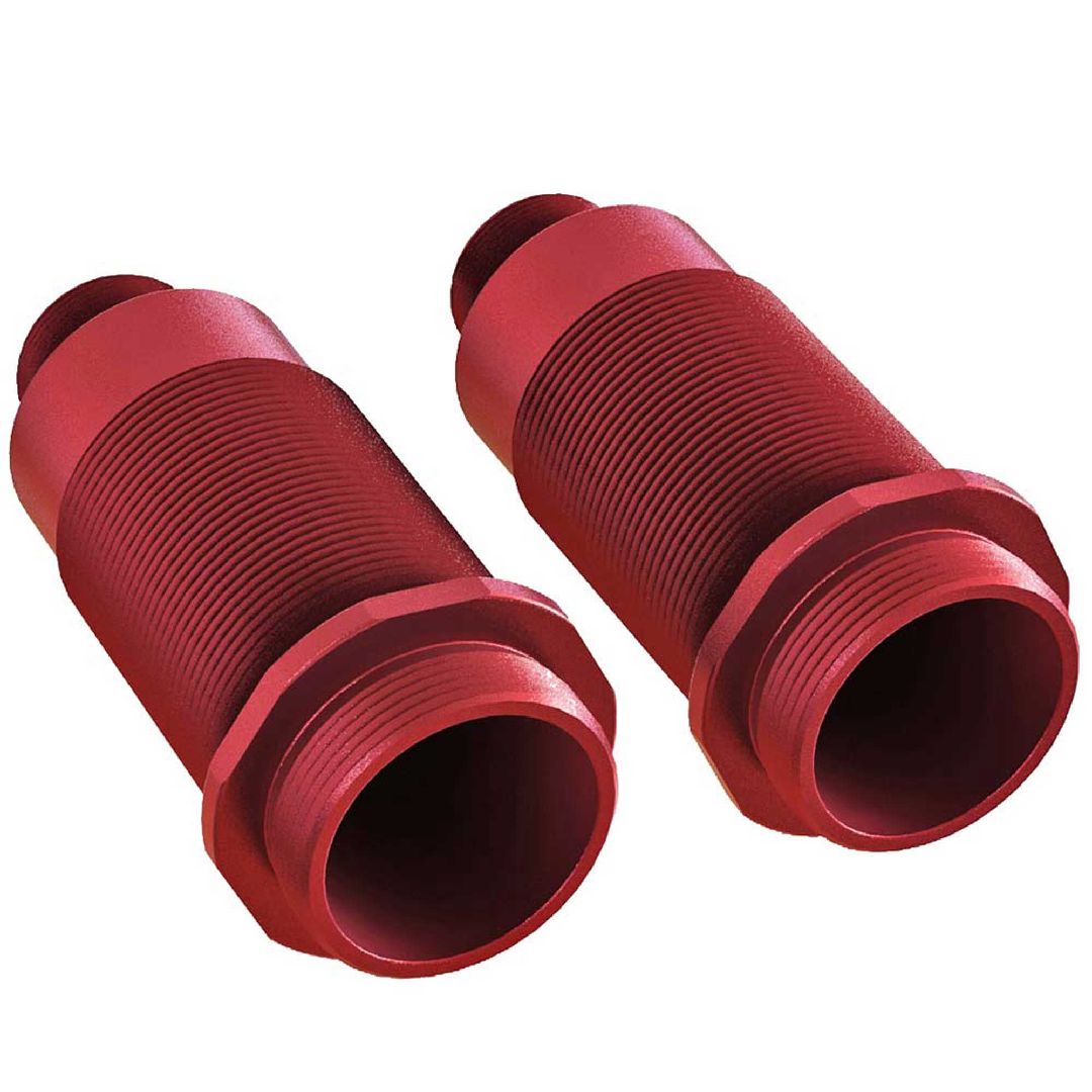 ARAC9071 ensemble de 2 corps d'amortisseurs ARRMA 16 x 51 mm en aluminium rouge, concus pour assurer un fonctionnement efficace de la suspension.