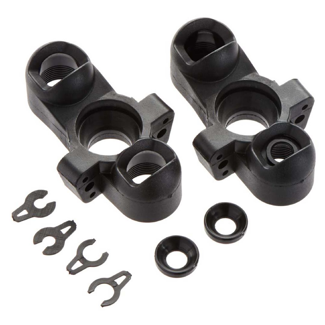 ARAC9361 ensemble de 2 fusees de direction avant ARRMA en composite robuste, pieces de remplacement d'origine pour les vehicules ARRMA compatibles.