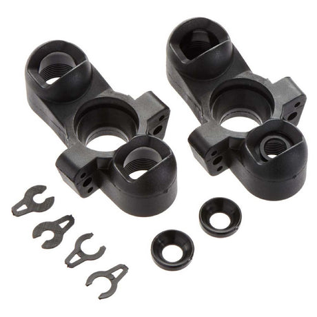 ARAC9361 ensemble de 2 fusees de direction avant ARRMA en composite robuste, pieces de remplacement d'origine pour les vehicules ARRMA compatibles.