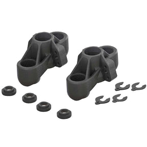 ARAC9366 ensemble de 2 fusees de direction avant ARRMA 6S en composite robuste avec entretoises de pivot ball et de bras de suspension incluses.