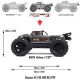 ARRMA ARA4410V2 – Outcast 4S – Monster Stunt Truck 1/10 RTR 4WD – Univers RcLoisirs