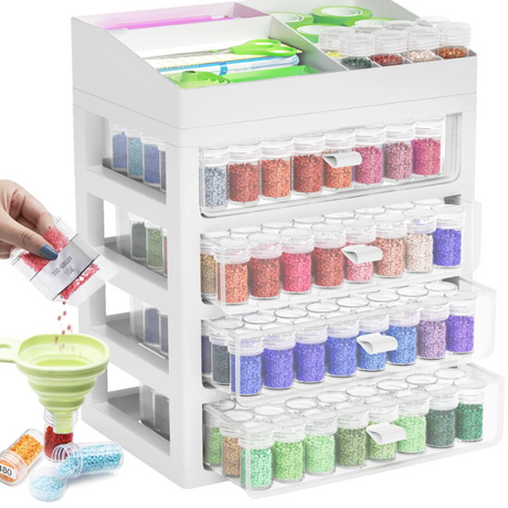 ARTDOT – Rangement à 4 tiroirs peinture diamant – Organisateur – Univers RcLoisirs