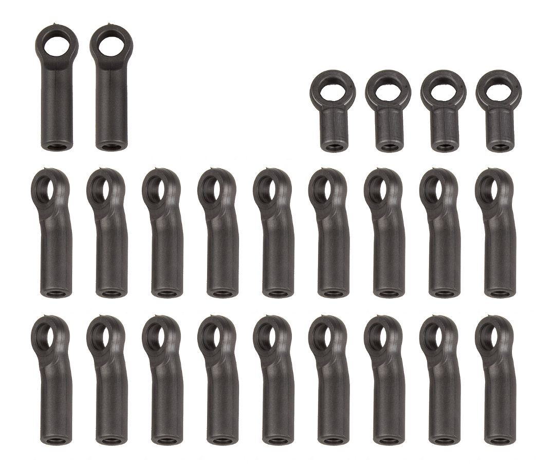 ASC42040 ensemble de 24 embouts de biellette Team Associated pour Element RC Enduro 1/10, avec 18 embouts courbes, 2 droits et 4 oeillets d'amortisseur.