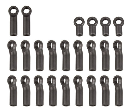 ASC42040 ensemble de 24 embouts de biellette Team Associated pour Element RC Enduro 1/10, avec 18 embouts courbes, 2 droits et 4 oeillets d'amortisseur.