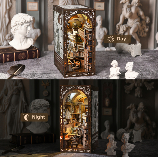 Atelier de sculpture de Bernini – Book Nook 3D en bois – LED – Haute gamme – Univers RcLoisirs