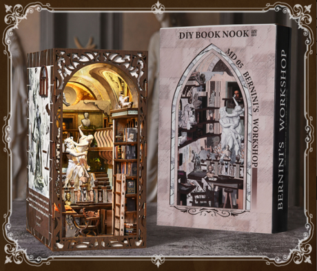 Atelier de sculpture de Bernini – Book Nook 3D en bois – LED – Haute gamme – Univers RcLoisirs