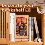 BJAA402 Twilight Sakura Path, Book Nook DIY de 407 pieces inspire des rues de Kyoto avec cerisiers en fleurs, eclairage DEL et decor japonais detaille.