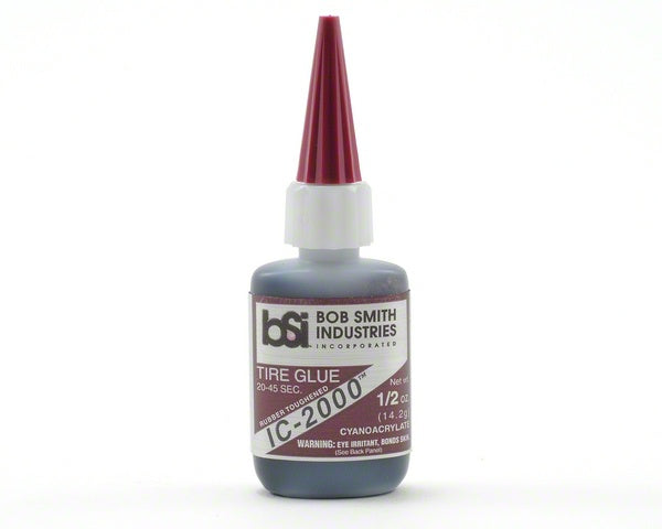 BSI117 IC-2000 colle cyanoacrylate noire 14,2 g renforcee au caoutchouc, resistante aux chocs et ideale pour coller les pneus de voitures RC.