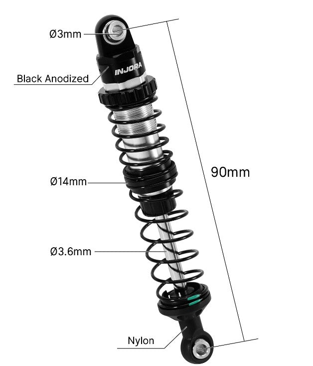 BZ-05BS-90 – Oil Shocks Dual-Rate 90 mm (4 pieces)