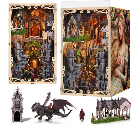 Belle au bois dormant – Book Nook 3D en bois – LED – Haute gamme – Univers RcLoisirs