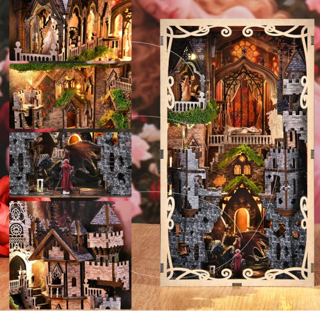 Belle au bois dormant – Book Nook 3D en bois – LED – Haute gamme – Univers RcLoisirs