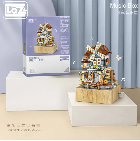 Boîte à musique Moulin à vent – LOZ 1239 – Mini blocs à assembler – Univers RcLoisirs