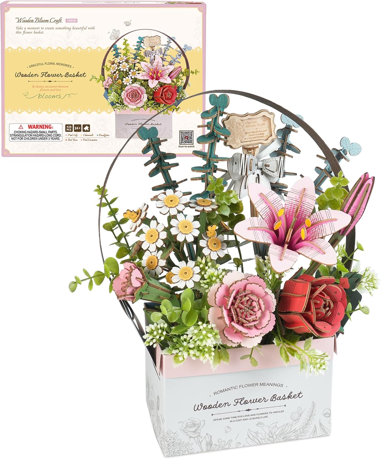 Boite à fleurs – ROKR TW03H – Puzzle 3D en bois à assembler – Univers RcLoisirs