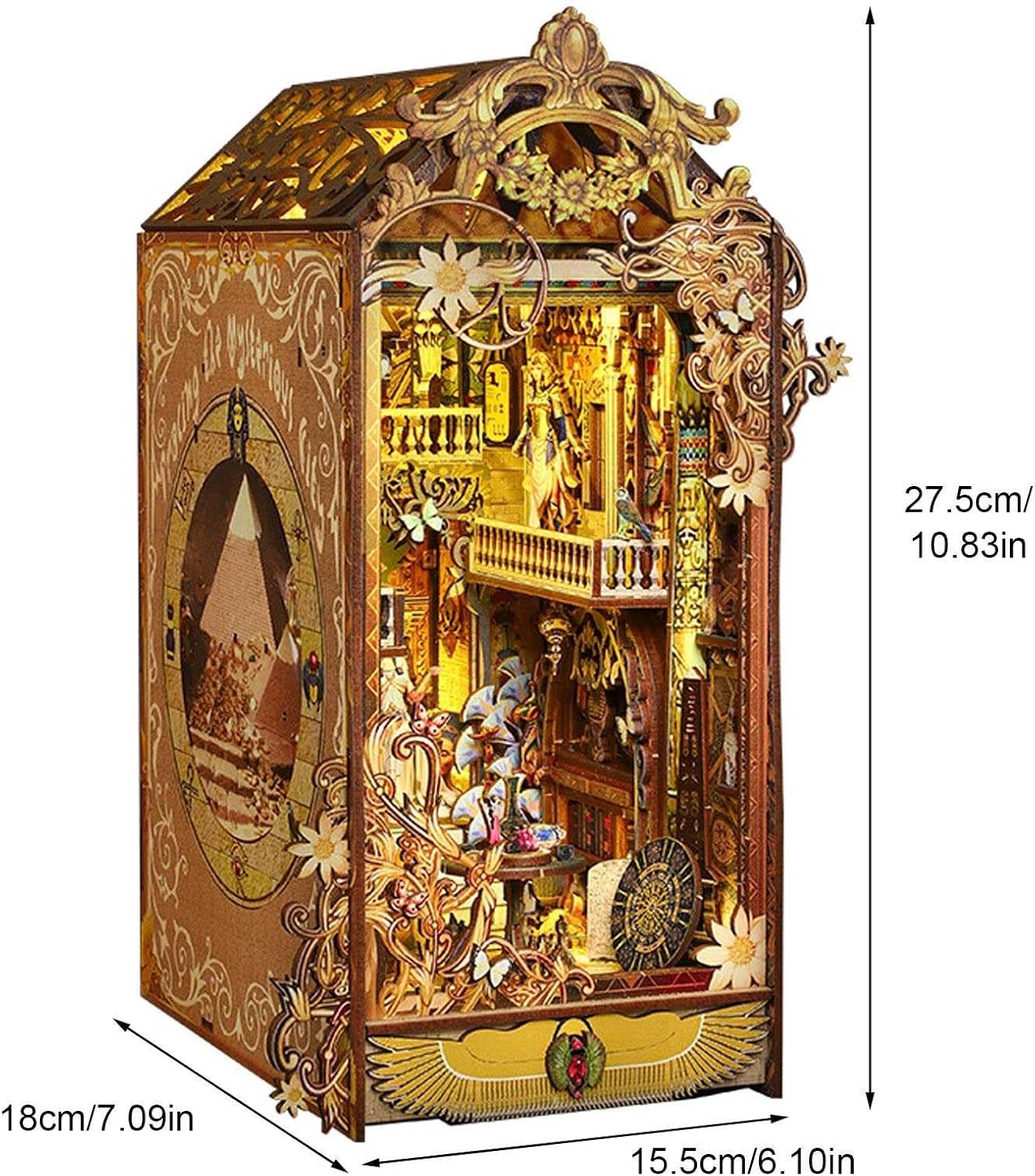 Book Nook 3D – Égypte antique – En bois avec éclairage LED – Univers RcLoisirs